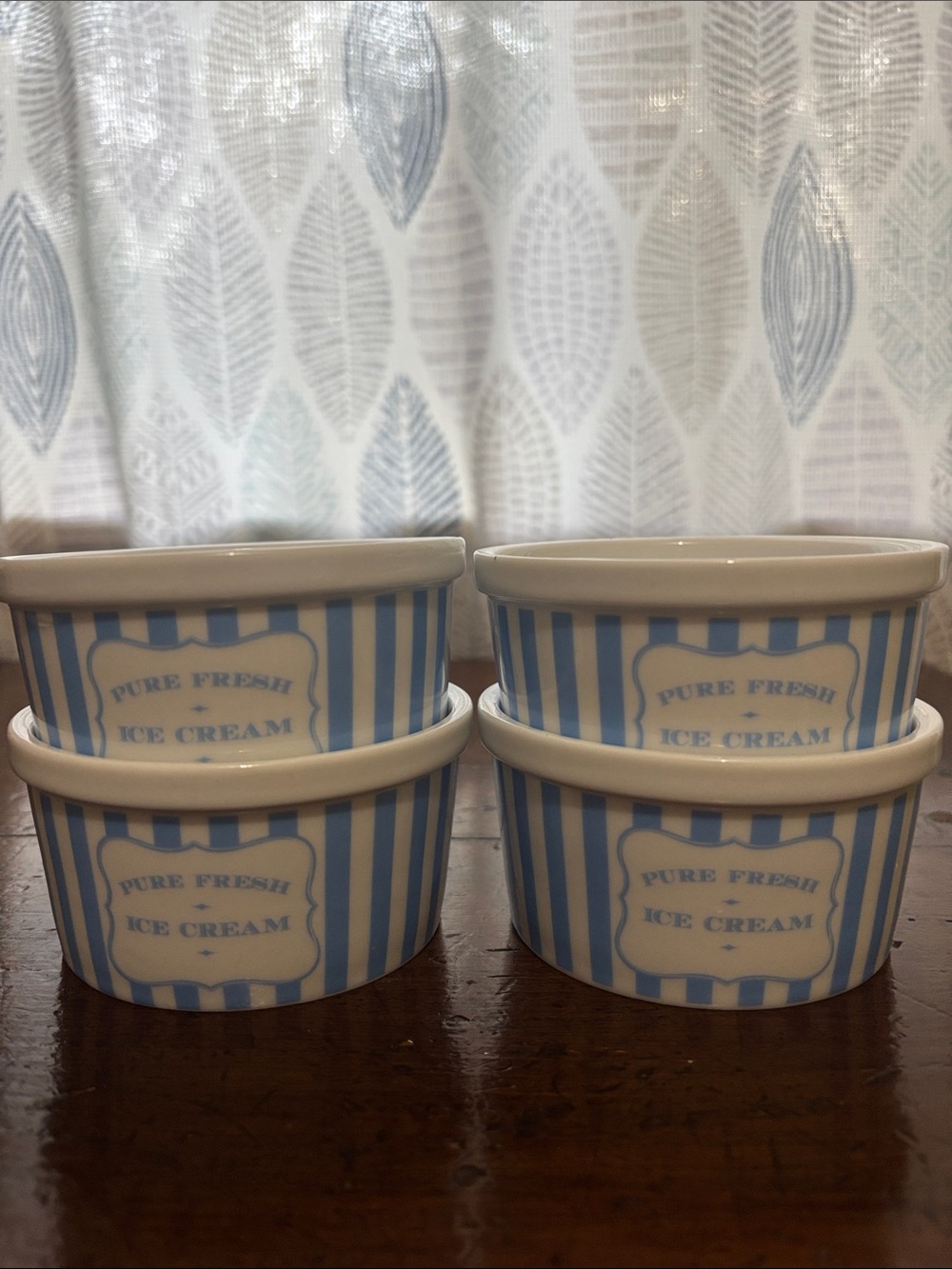 Robert Gordon Australia Blue & White Ice Cream Cups - Set of 4